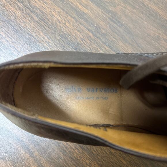 John varvatos Italian leather men’s shoes size 10.5 dress shoes brown leather main image 7